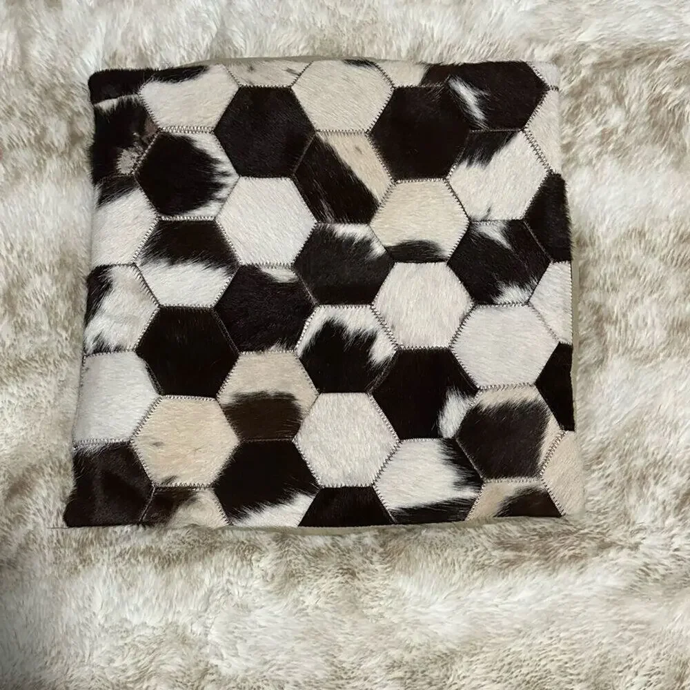 Cowhide Decorative Pillow Cover | Sz 18” x 18”